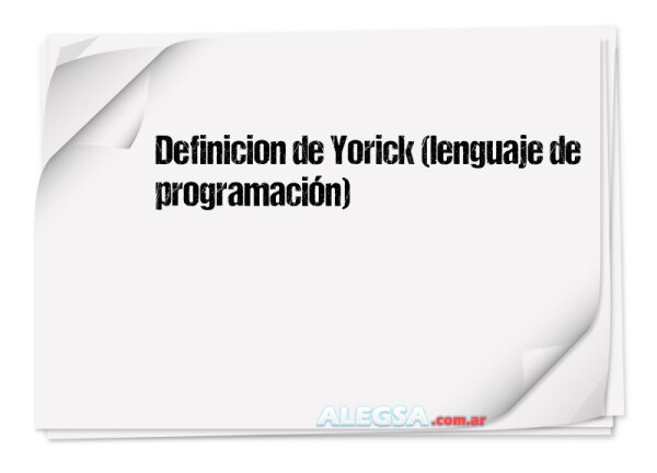Definición de Yorick (lenguaje de programación)