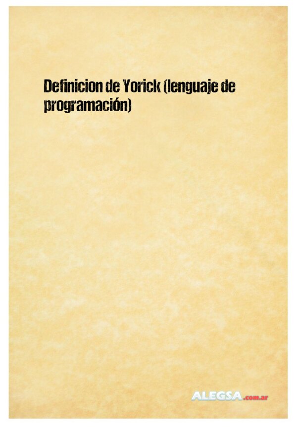 Definición de Yorick (lenguaje de programación)