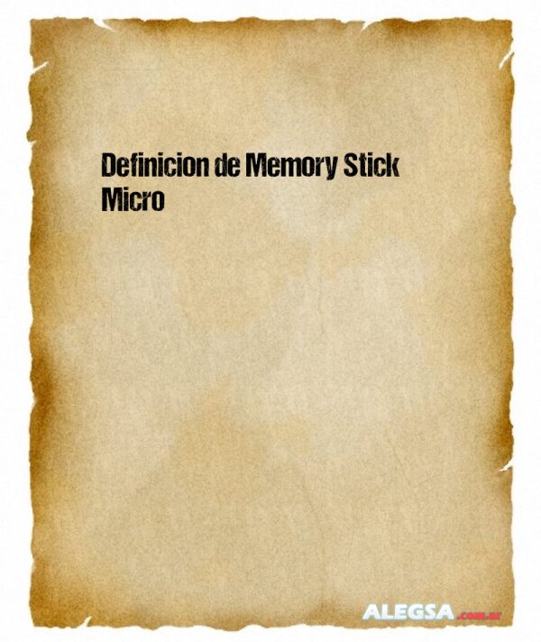 Definición de Memory Stick Micro