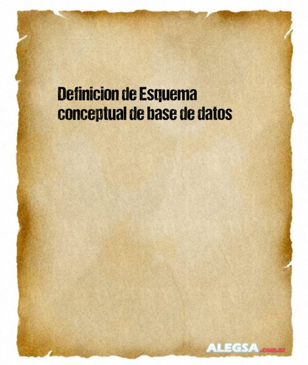 Definición de Esquema conceptual de base de datos