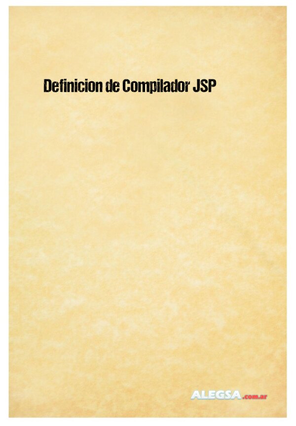 Definición de Compilador JSP