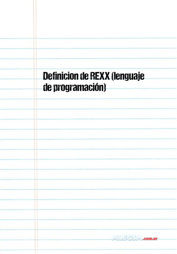 Definición de REXX (lenguaje de programación)