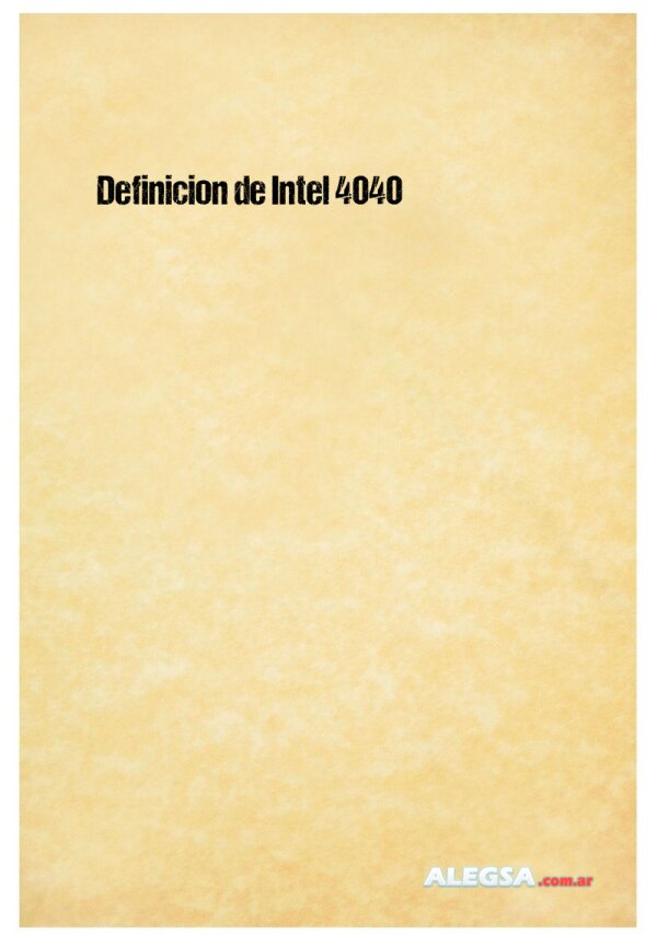 Definición de Intel 4040