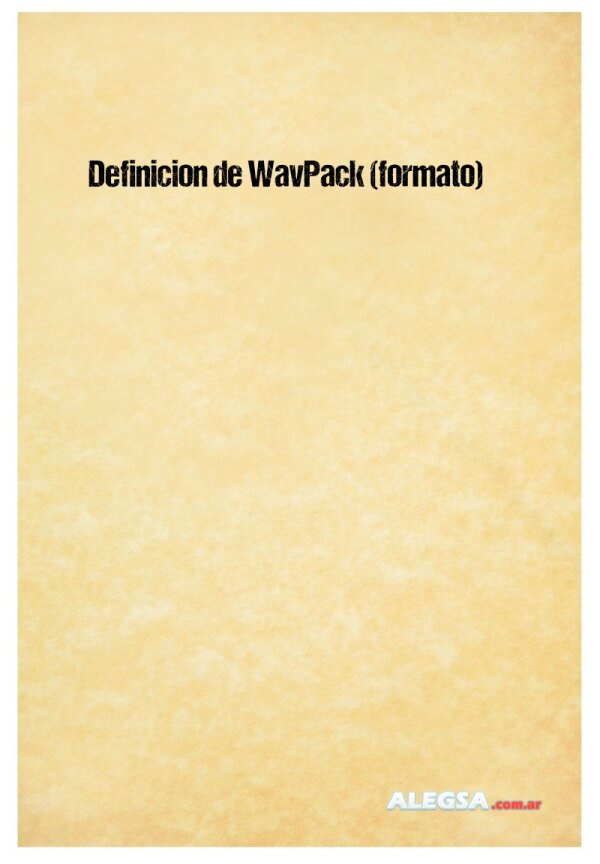 Definición de WavPack (formato)