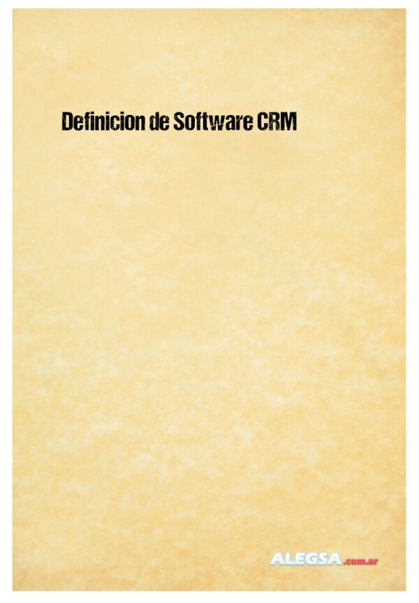 Definición de Software CRM