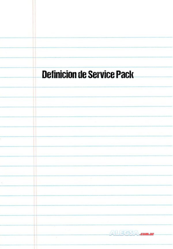 Definición de Service Pack