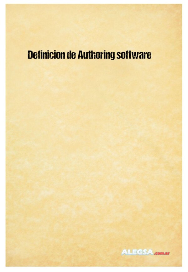 Definición de Authoring software