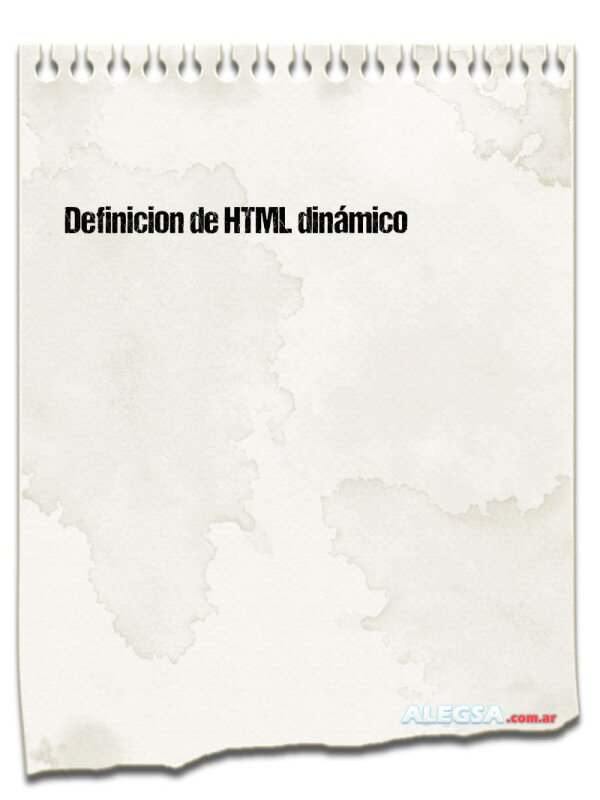 Definición de HTML dinámico