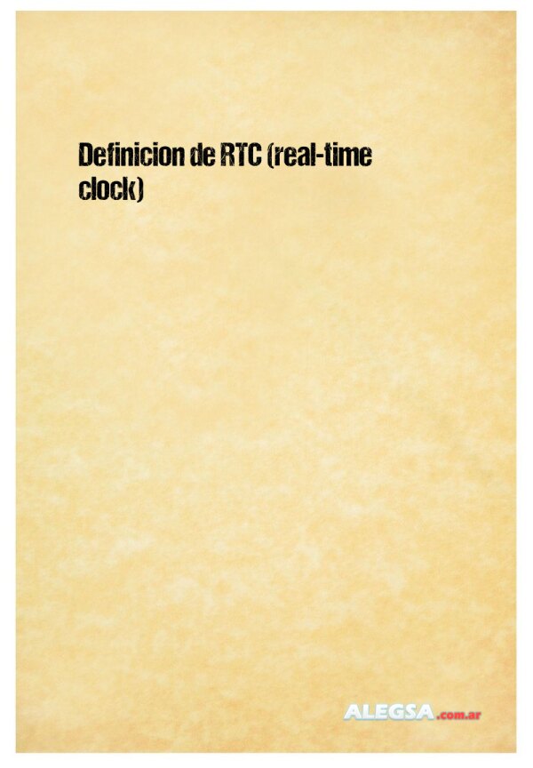 Definición de RTC (real-time clock)