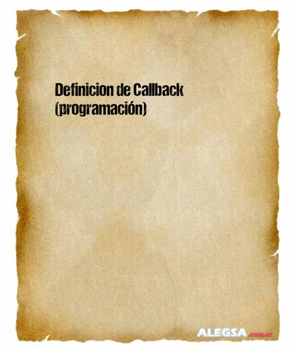 Definición de Callback (programación)