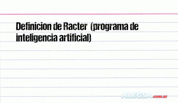 Definición de Racter  (programa de inteligencia artificial)