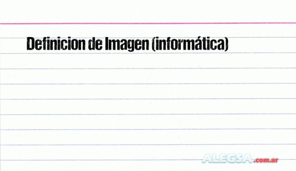 Definición de Imagen (informática)