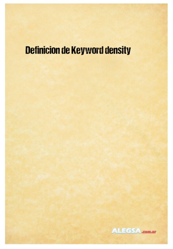 Definición de Keyword density