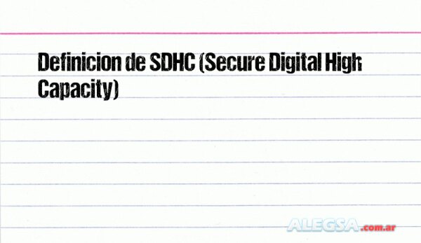 Definición de SDHC (Secure Digital High Capacity)