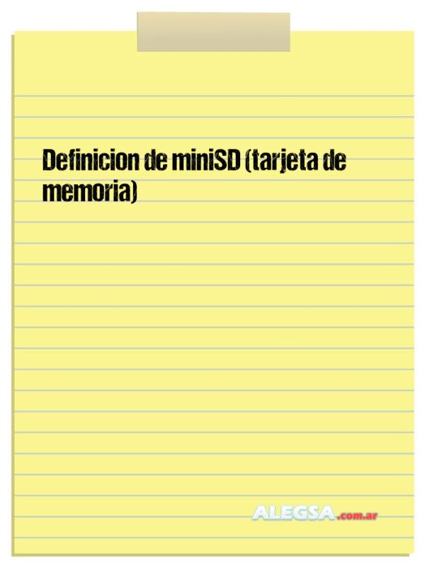 Definición de miniSD (tarjeta de memoria)
