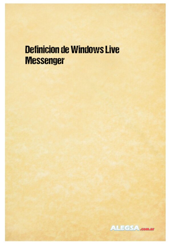 Definición de Windows Live Messenger