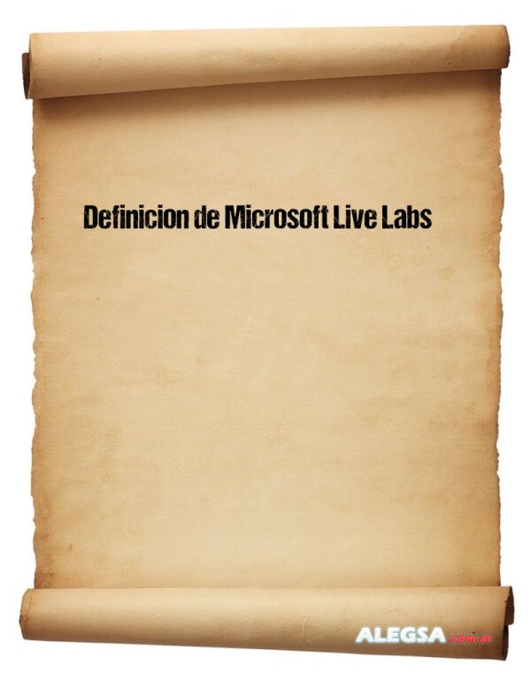 Definición de Microsoft Live Labs