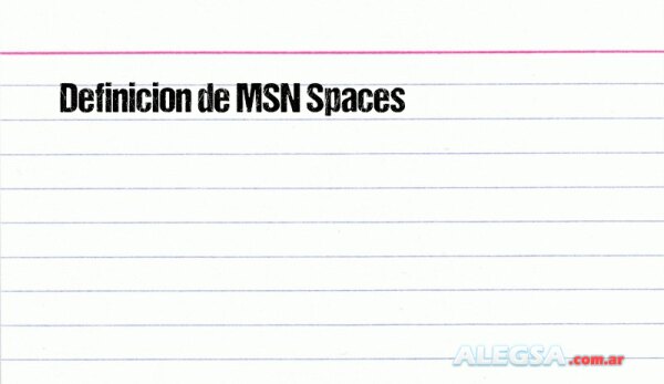 Definición de MSN Spaces