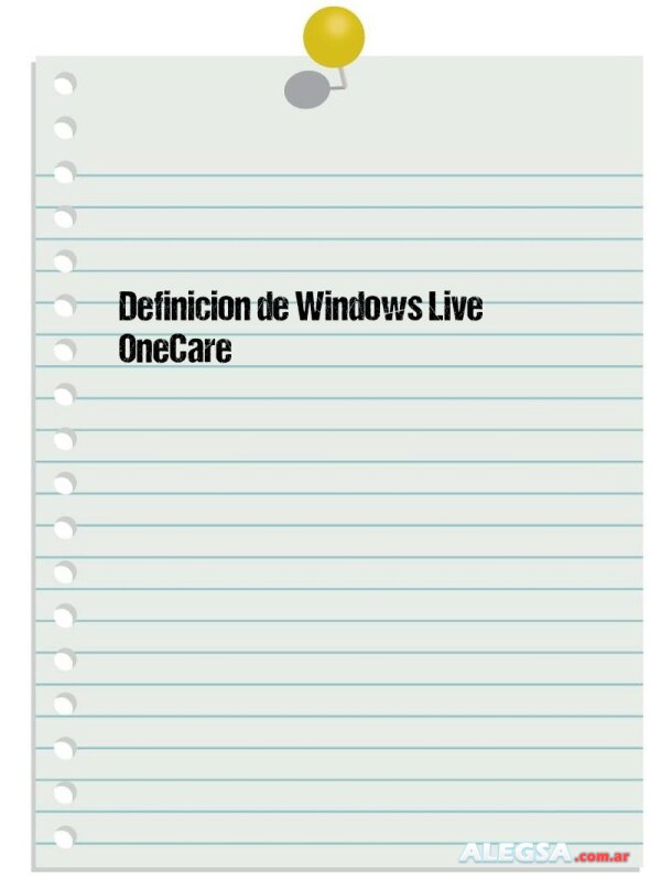 Definición de Windows Live OneCare