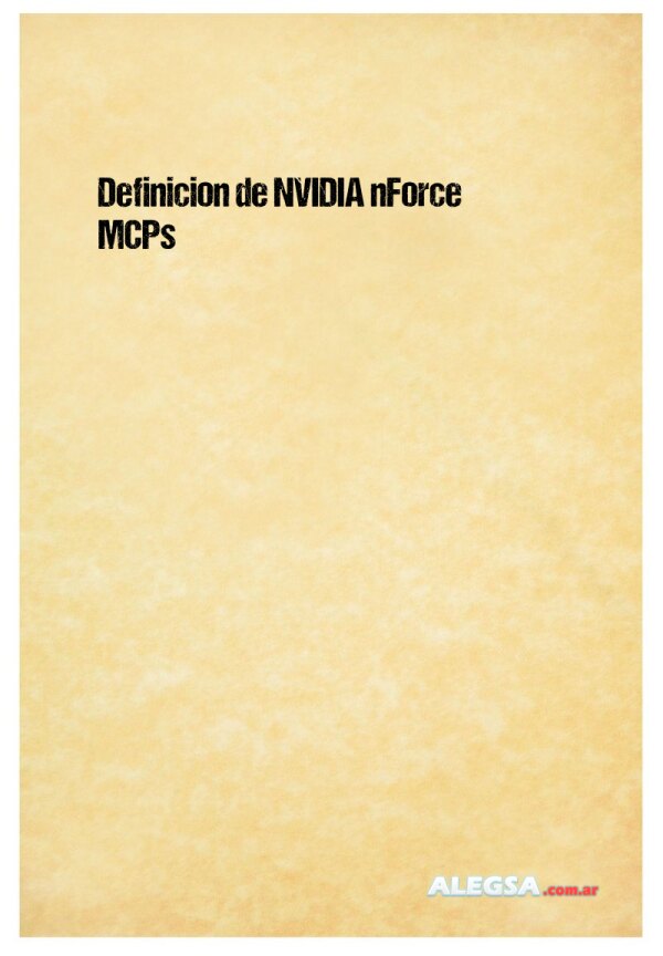 Definición de NVIDIA nForce MCPs