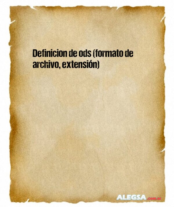 Definición de ods (formato de archivo, extensión)