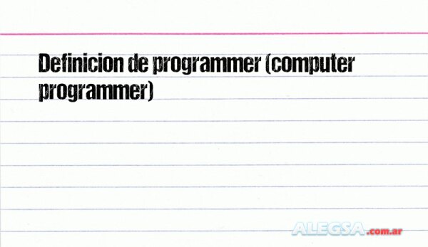 Definición de programmer (computer programmer)