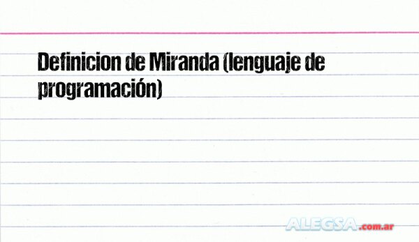Definición de Miranda (lenguaje de programación)
