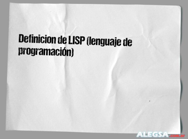 Definición de LISP (lenguaje de programación)