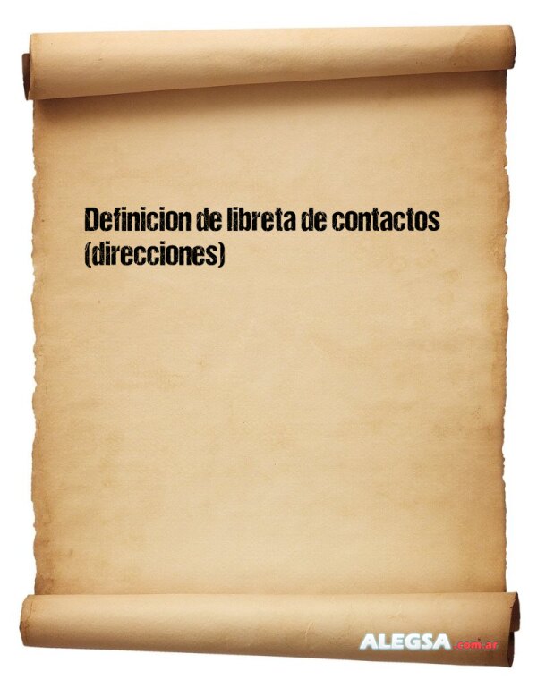 Definición de libreta de contactos (direcciones)