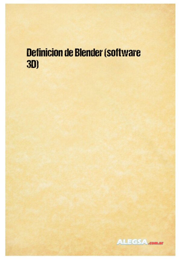 Definición de Blender (software 3D)