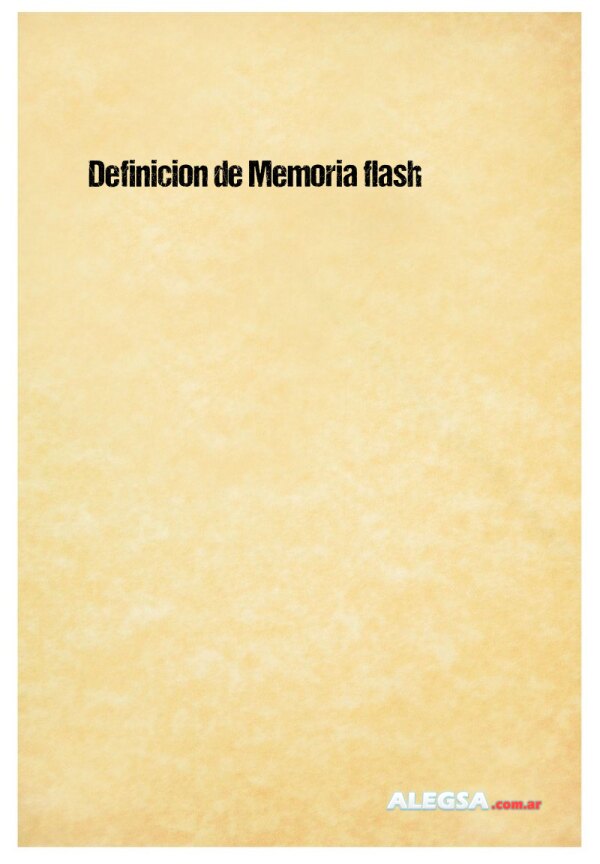 Definición de Memoria flash