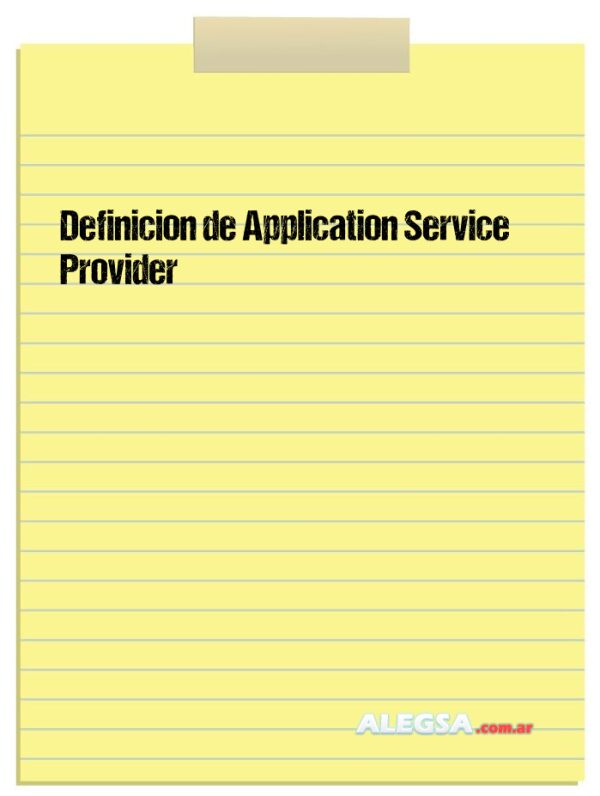 Definición de Application Service Provider