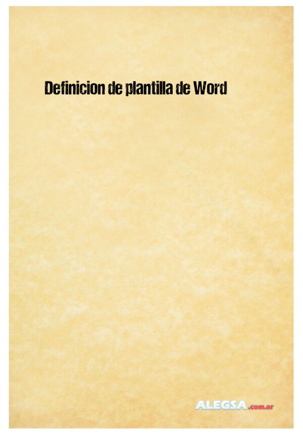 Definición de plantilla de Word