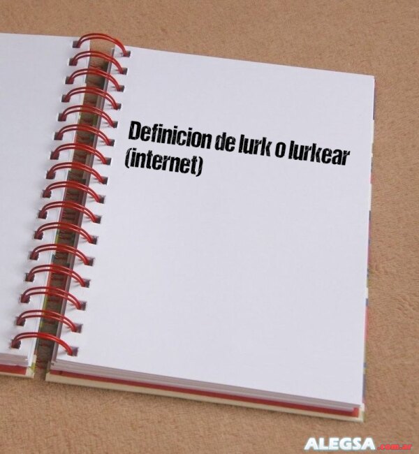 Definición de lurk o lurkear (internet)