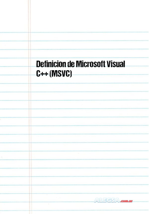 Definición de Microsoft Visual C++ (MSVC)