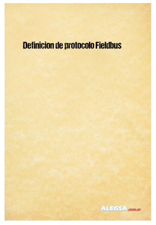 Definición de protocolo Fieldbus