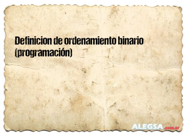 Definición de ordenamiento binario (programación)