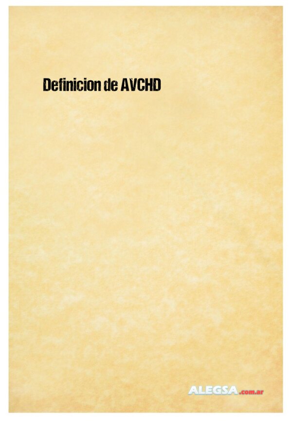 Definición de AVCHD