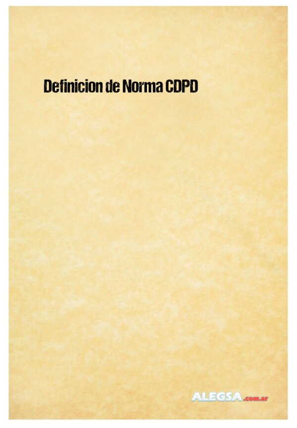 Definición de Norma CDPD