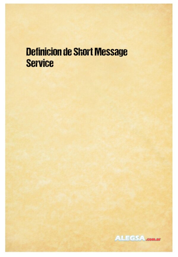 Definición de Short Message Service