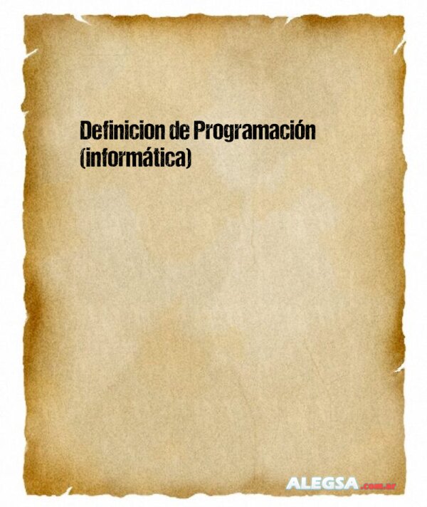 Definición de Programación (informática)