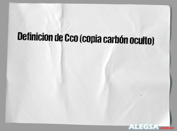 Definición de Cco (copia carbón oculto)