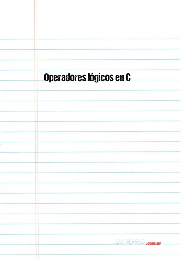 Operadores lógicos en C