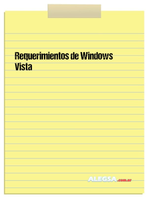 Requerimientos de Windows Vista