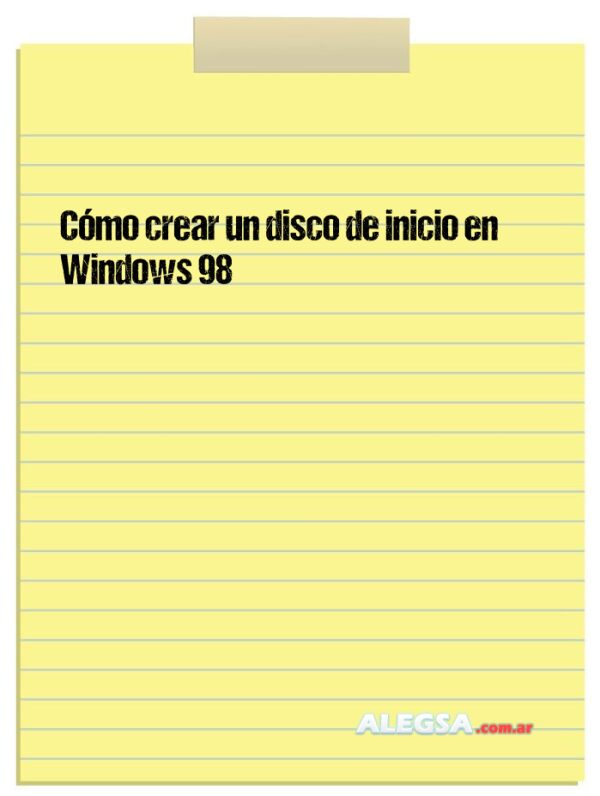 Cómo crear un disco de inicio en Windows 98